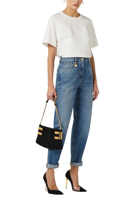 Skinny jeans with jeweled padlock ELISABETTA FRANCHI | Trousers | PJ27D61E2139